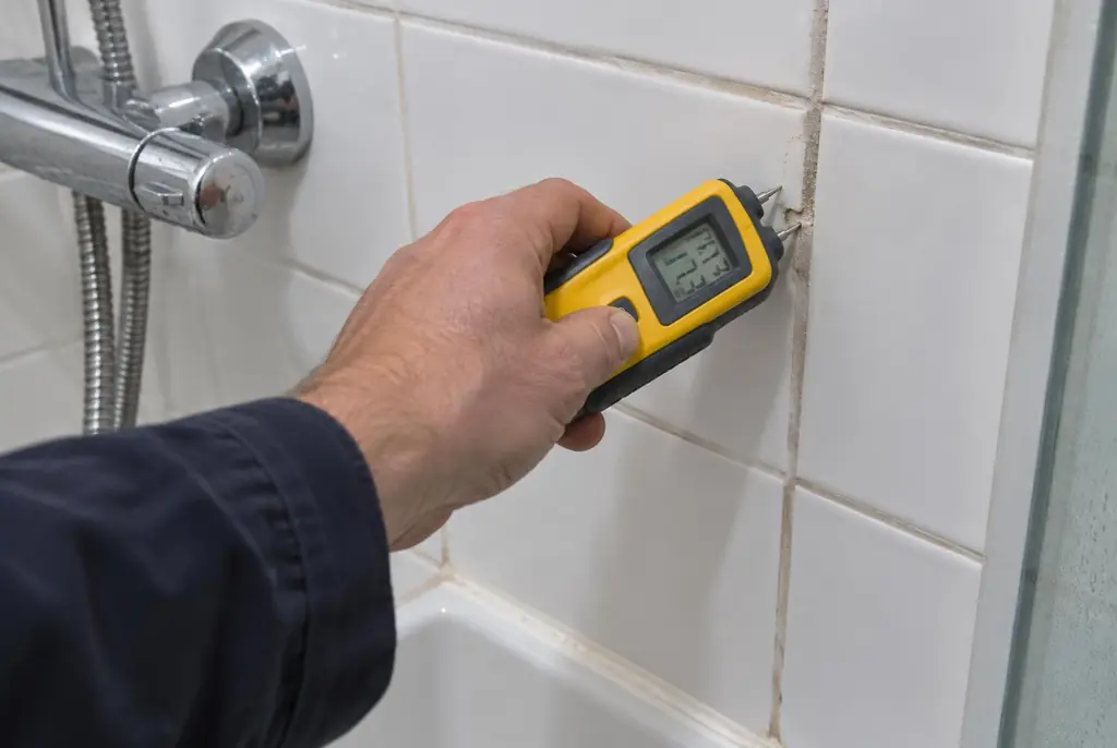 Lekdetectie Almelo – vochtmeter op badkamertegels bij de douche